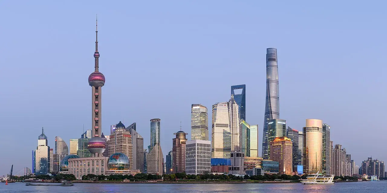 Pudong skyline and the Huangpu River in Shanghai